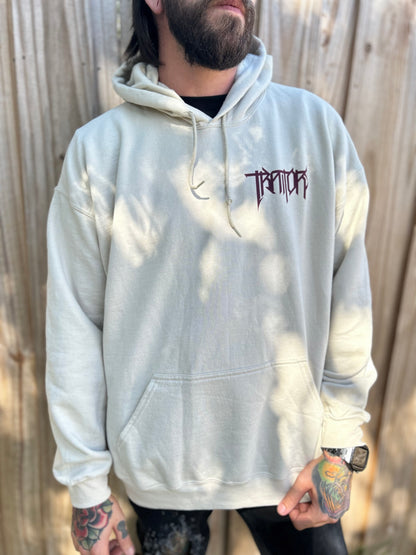 Traitors Spiked Bats Hoodie (Off White W/ Maroon Ink)