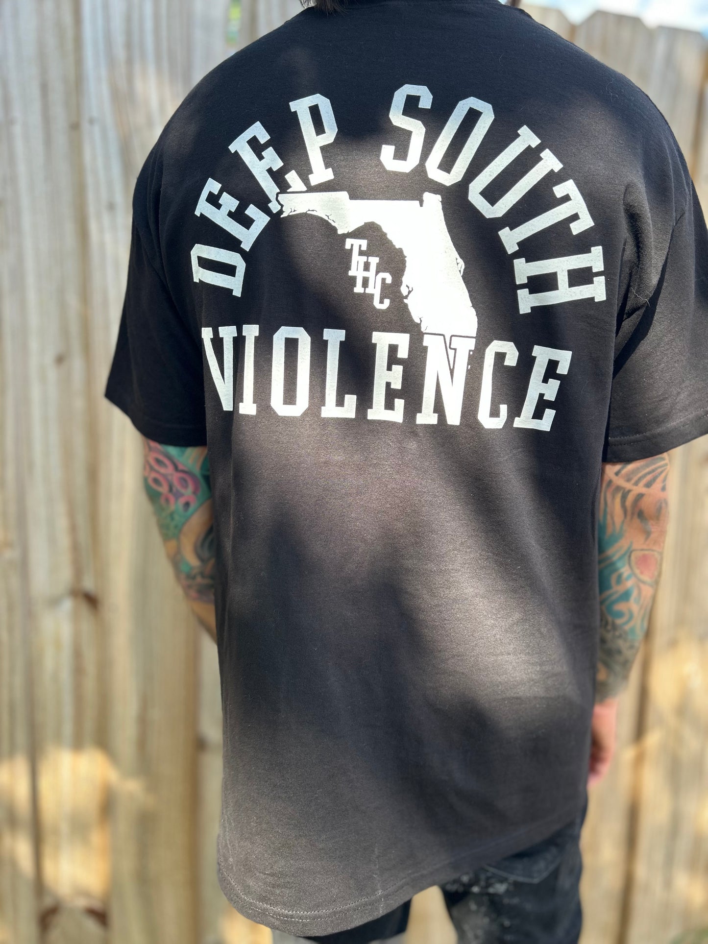 Traitors Black Deep South Violence Shirt (White Ink)